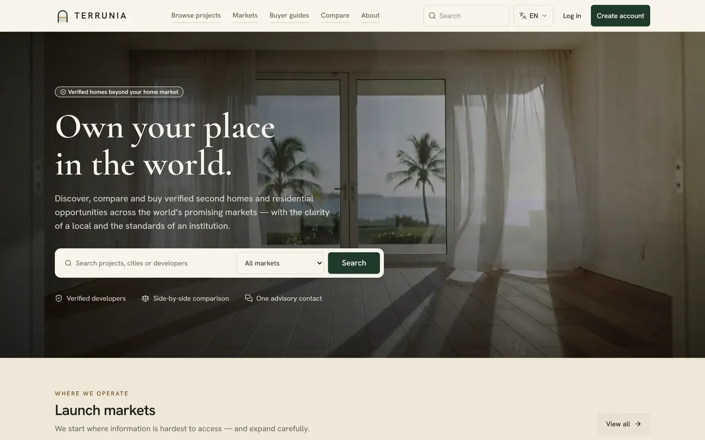 The Terrunia website, terrunia.com